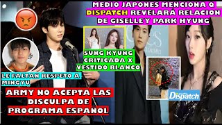 🤬LAS DISCULPAS A JUNGKOOK ENOJA A ARMY DISPATCH REVELARA RELACIÓN DE GISELLE Y PARKMINGYU [upl. by Giuliana]