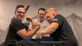 Tough pullstraining between my good buddies in Skaraborg Armsport armbrytning armwrestling [upl. by Ennaillij]