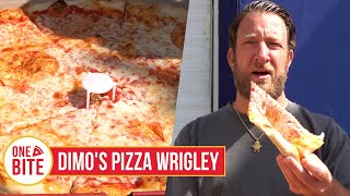 Barstool Pizza Review  Dimos Pizza Wrigley Chicago IL [upl. by Wystand887]