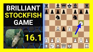 Brilliant Stockfish 161 Chess Game Italian Game Two Knights Defense Perreux Variation [upl. by Alia]