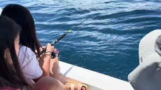 Pulling up fish from the Indian Ocean bali charterfishing [upl. by Cuthbertson]