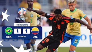 BRASIL 11 COLOMBIA  HIGHLIGHTS  CONMEBOL COPA AMÉRICA USA 2024™ [upl. by Jaret]