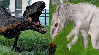 INDOMINUS REX Vs INDORAPTORTYRANNOSAURUS REXSPINOSAURUS  Jurassic Park Operation Genesis [upl. by Llekram]