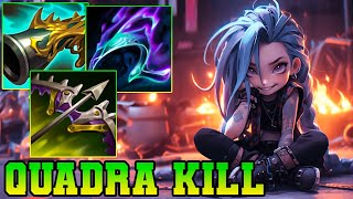 Jinx Quadra Kill LOL ADC  Jinx Build Pro Gameplay S14  League Of Legends Rank 1 Jinx Patch 1419 [upl. by Irolam]