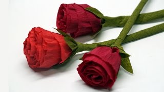 DIY rose paper  How to make paper flowers  Rose  Crepe paper rose flower  DIY beauty and easy [upl. by Vladimir979]