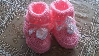 Zapatitos para bebe en crochet [upl. by Adnohsat]