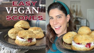 Vegan Scones with clotted cream  EASY RECIPE PERFECT AND BUTTERY [upl. by Emerald]