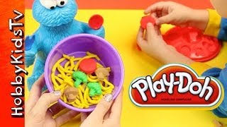 PLAY DOH Cookie Monster Eats  Learn Vegetables HobbyKidsTV [upl. by Pump]