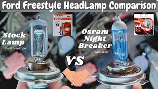 Osram Night Breaker Laser H4 Vs Stock Light  6055w 12V  Headlight Comparison for Ford Freestyle [upl. by Augustina]