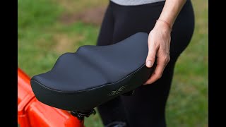 X Wing NewAge Noseless Bike Seat for Men amp Women Extra Padding amp Wide for Stationary Peloton Bike [upl. by Ehcsrop]