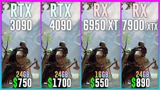 RTX 3090 vs RTX 4090 vs RX 6950 XT vs RX 7900 XTX  Test in 25 Games [upl. by Aihseyn437]