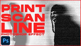 Easy PHOTOCOPY SCAN LINES Effect  Photoshop Tutorial [upl. by Pollyanna]