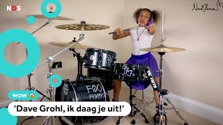 Nandi doet een drumbattle met een wereldberoemde drummer [upl. by Alyn951]