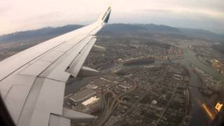 Landing at Vancouver International Airport  WestJet Airline HD [upl. by Nairolf]