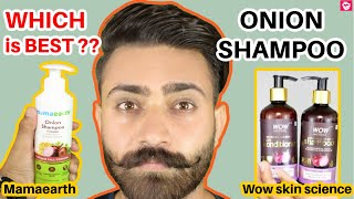 MAMAEARTH ONION SHAMPOO vs WOW SKIN SCIENCE ONION SHAMPOO  WHICH IS BEST  QUALITYMANTRA [upl. by Atenaz]