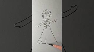 simple drawing idea of disney Princess Elsa disney princess frozen [upl. by Ahsoj]