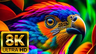 WILD BIRDS  8K 60FPS ULTRA HD  With Nature Sounds Colorfully Dynamic [upl. by Nellir]