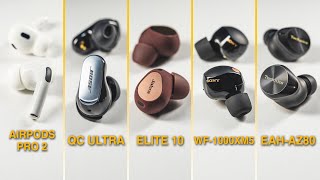 5 Of The Best Premium ANC Earbuds Reviewed amp Compared  Apple Bose Jabra Sony amp Technics [upl. by Ohara]