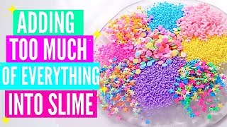 ADDING TOO MUCH INGREDIENTS INTO SLIME  GIVEAWAY Adding Too Much Of Everything Into SLIME [upl. by Lerat]