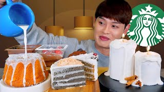 ASMR 양초케이크🕯️초코딸기 티라미수 촉촉 초코 생크림 케이크 우유 부어 먹방 Candle Cakes With Choco Strawberry Tiramisu MuKBang [upl. by Thay]