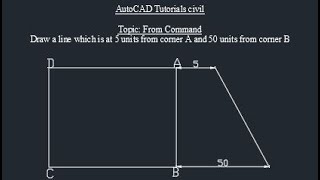 How to make a line from a specific distance in Autocad  mid point and from command [upl. by Eilak]