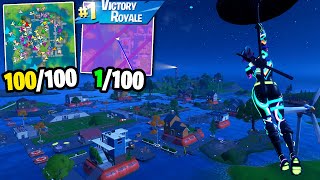 I Got 100 Fans to Compete by ONLY Landing at the NEW Pleasant Park [upl. by Wennerholn]