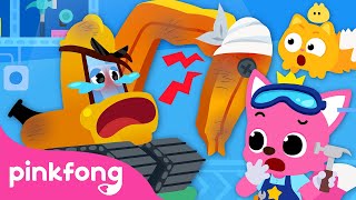 Ouch Where are you hurting The Excavator’s Arm is Broken  Car Hospital  Pinkfong Car Story [upl. by Sine143]