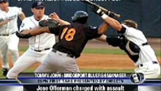 Jose Offerman Bat Attack  Bluefish Manager Speaks [upl. by Adnaerb837]