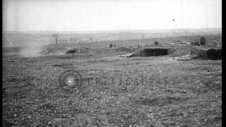 British gunners fire 18 pounder and 8 inch howitzer artillery during World War I HD Stock Footage [upl. by Namajneb]