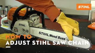 How To Adjust STIHL Saw Chain  STIHL Tutorial [upl. by Neille523]