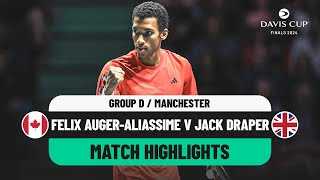 Felix AugerAliassime v Jack Draper  Canada v Great Britain Davis Cup 2024 Finals Group Stage [upl. by Ahsata]