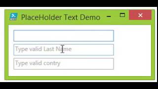 Powershell WPF Textbox placeholder watermark demo [upl. by Eniliuqcaj530]