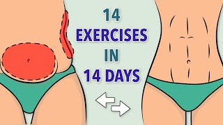 14 EXERCISES IN 14 DAYS LOSE FAT AND SLIM YOUR WAIST [upl. by Bolling]