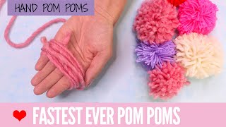 DIY Pom Poms  Super FAST Pom Poms with Your Hand [upl. by Oria]