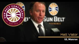 10316 Sun Belt Football Media Teleconference UL Monroe Head Coach Matt Viator [upl. by Christal121]