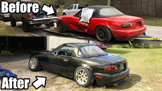 LS Swapped Miata Build Documentary Resurrection From Start To Finish Turbo Beater to V8 Beauty [upl. by Sedicla]