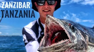 Deep Sea Fishing  Zanzibar Tanzania🇹🇿King Mackerel Barracuda Trevally and Sailfish [upl. by Leith642]