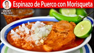 ESPINAZO DE PUERCO CON MORISQUETA  Vicky Receta Facil [upl. by Albur]