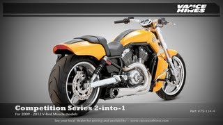 Competition Series 2into1 for 2012 HarleyDavidson VRod Muscle VRSCF [upl. by Hsatan]