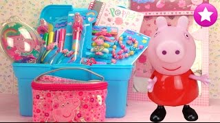 Caja llena de SORPRESAS de PEPPA PIG brillos labiales pegatinas adornos cabello [upl. by Reinar]