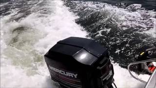 Bayliner 2452 Sea trial with 200hp Mercury Black Max outboard conversion [upl. by Maroney]