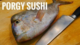 How to Make Porgy Sushi amp Sashimi   鲷鱼寿司 [upl. by Thorncombe]