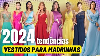 MODELOS DE VESTIDOS DE MADRINHAS TENDÊNCIAS 2024  Tipos e Cores de Vestidos para Casamento  ÉVORA [upl. by Ahsitan]