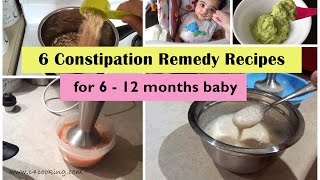 6 constipation remedy recipes  for 6 12 months baby   Home remedies for constipated baby [upl. by Meara78]