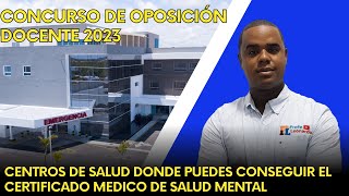 RECOMENDACIÓN IMPORTANTE  CENTROS DE SALUD DONDE PUEDES CONSEGUIR EL CERTIFICADO DE SALUD MENTAL [upl. by Helve]