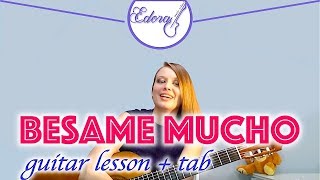 BESAME MUCHO guitar duet tutorial with chords on the screen  1st part [upl. by Aihsekin]