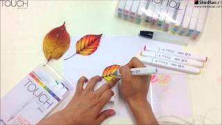 Shinhan Art TOUCH TWIN Brush MarkerColoring Session 1 [upl. by Kired588]