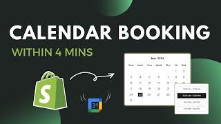 How To Add CALENDAR BOOKING On Shopify 2024  APPOINTMENT BOOKING App  Google Calendar [upl. by Ylrebmic759]