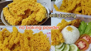 cukup 1 jenis tepung tanpa baking powder resep kremesan ayam gurih renyah kokoh bersarang [upl. by Fran]