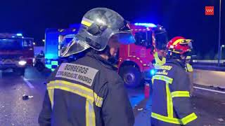 Bomberos y sanitarios explican trágico accidente A6 Las Rozas conductor y 2 muertos 1 policía [upl. by Howlond]